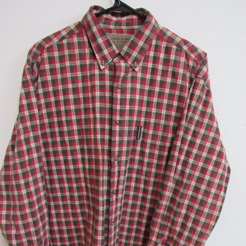Abercrombie & Fitch The‎ Big Shirt Multicolor Plaid Flannel Long Sleeve Shirt XL